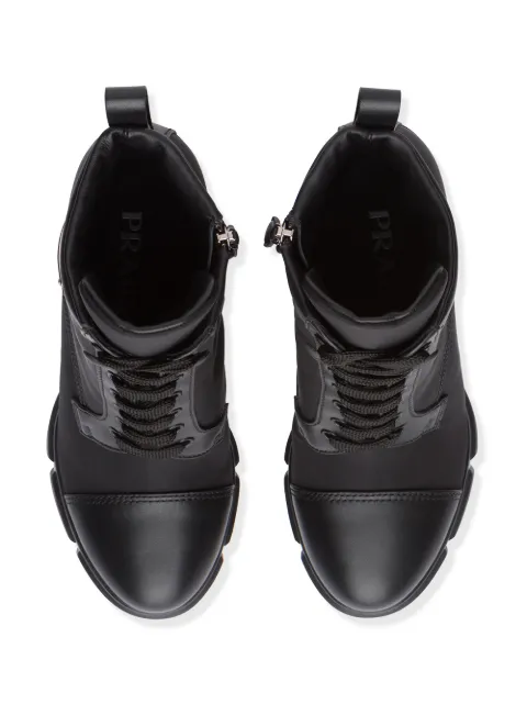 prada color block lace up boot