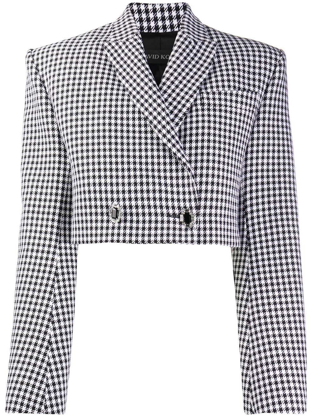 фото David koma cropped houndstooth print jacket