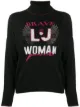 الصورة 1 من LIU JO crystal-embellished intarsia jumper