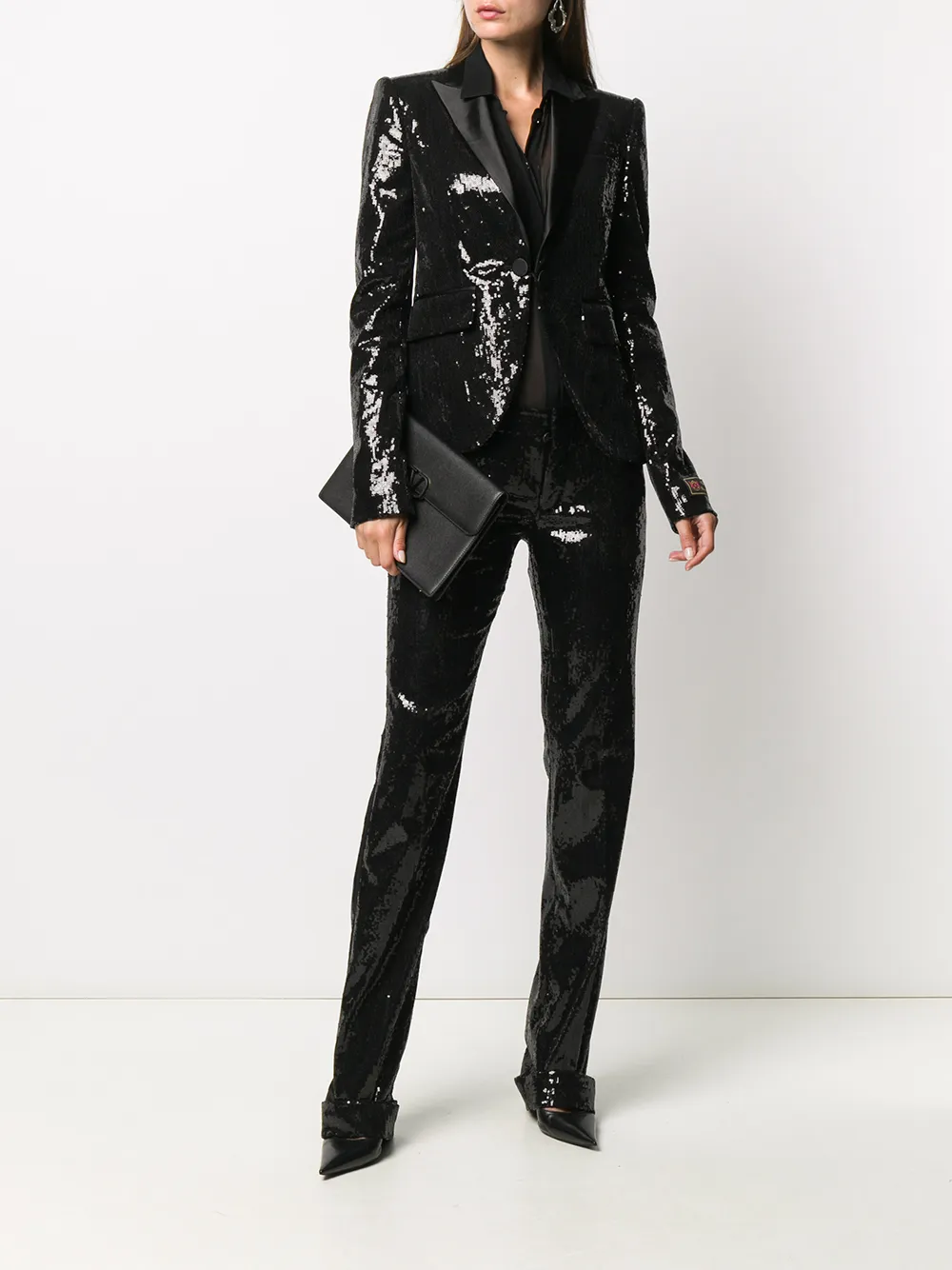 Image 2 of Dsquared2 sequin embroidered fitted blazer