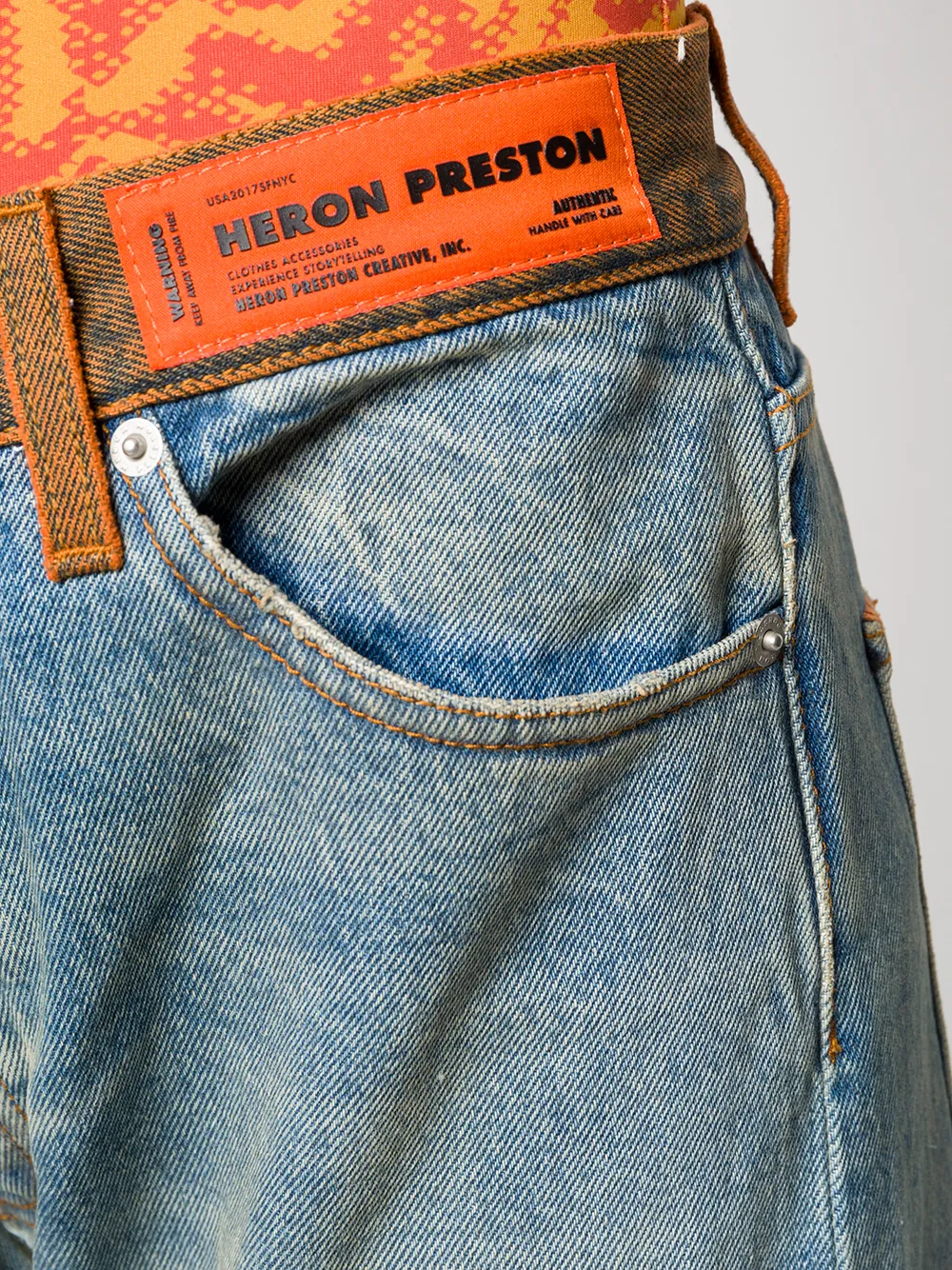 фото Heron preston high-waisted straight leg jeans