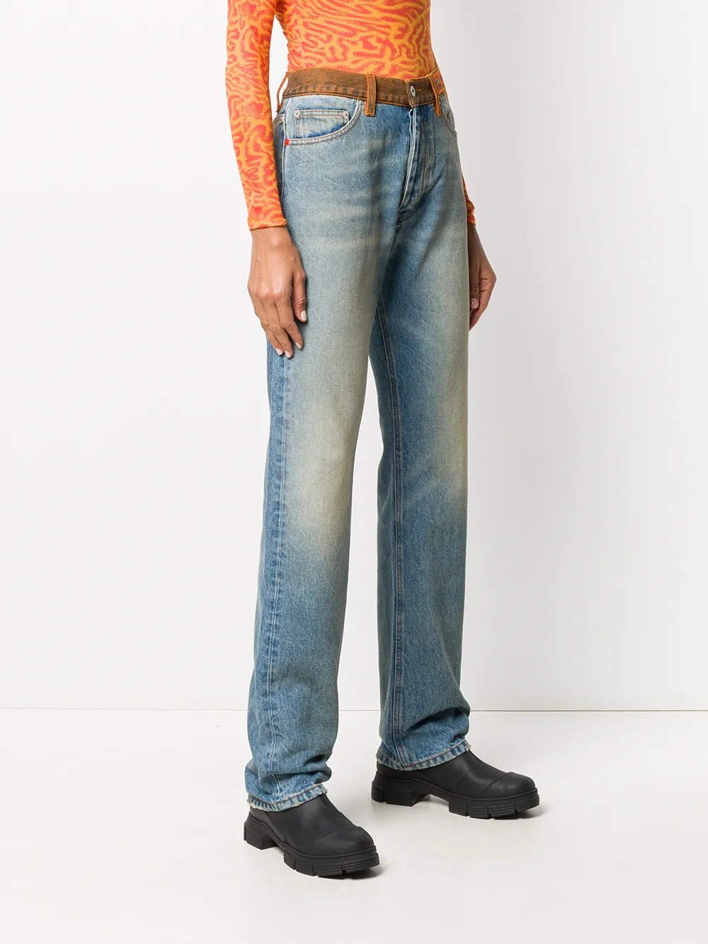 фото Heron preston high-waisted straight leg jeans