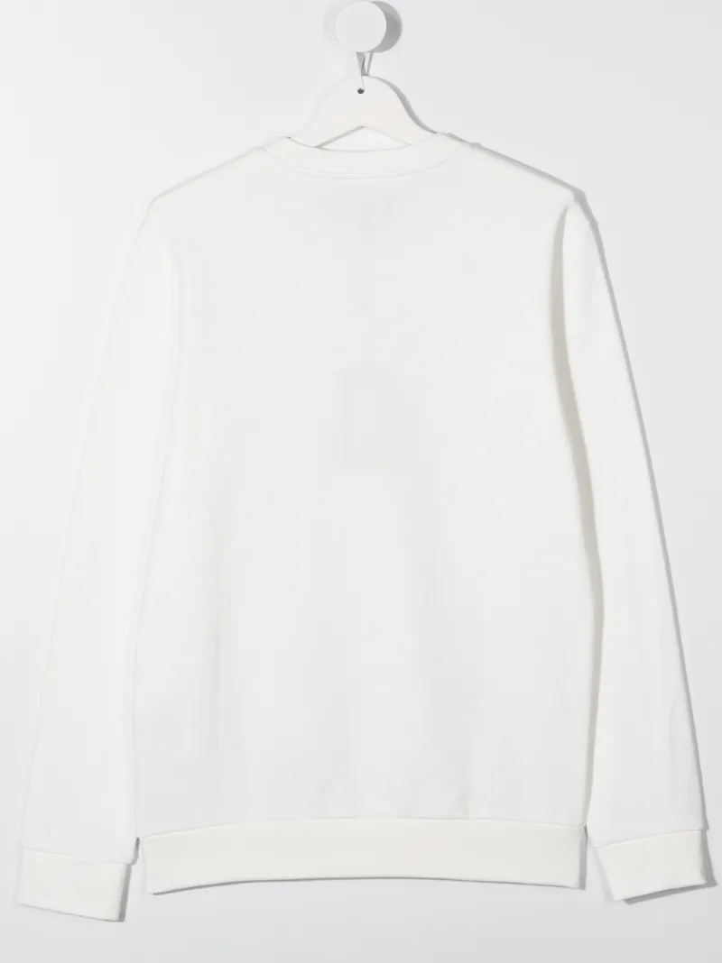 Emporio Armani Teen Embroidered Logo Sweatshirt In White