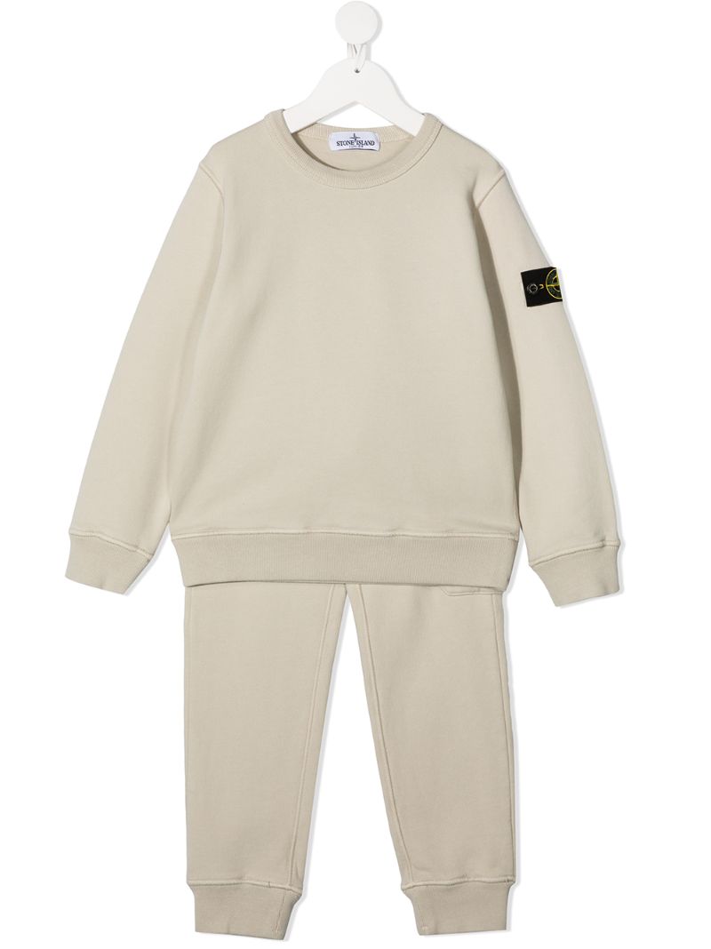 Stone Island Junior Kids' Two Piece Tracksuit Set In Neutrals