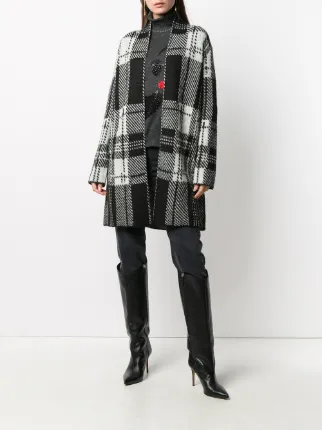 plaid longline cardigan展示图