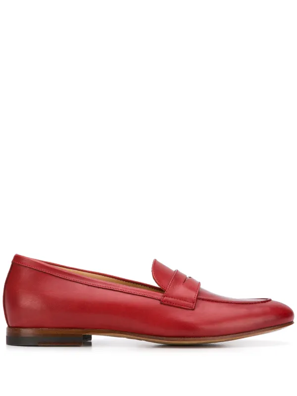 Shop red Scarosso Valeria penny loafers 