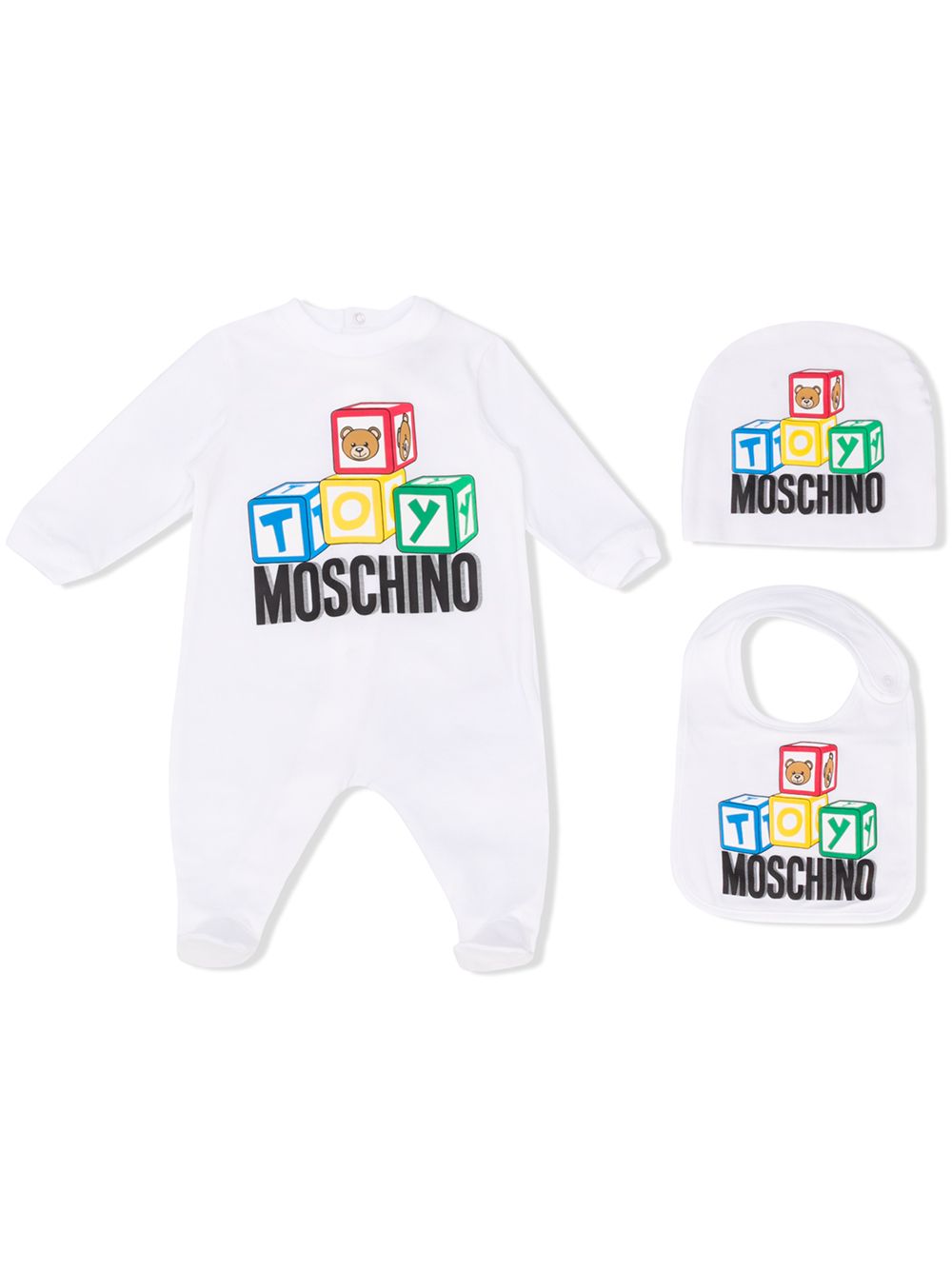 фото Moschino kids комплект из комбинезона и двух нагрудников с логотипом