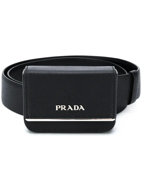 prada logo plaque belt
