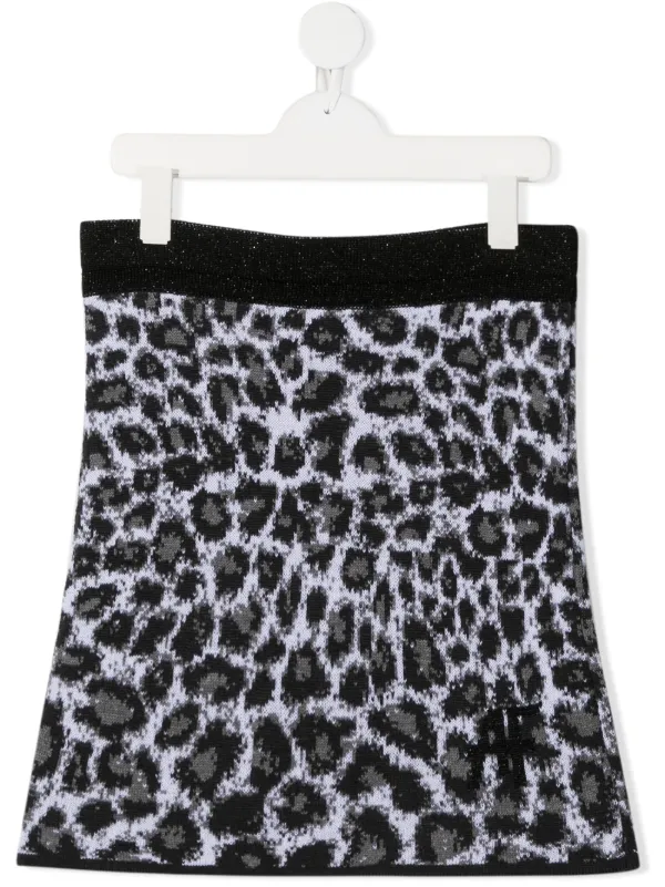 leopard print knit skirt