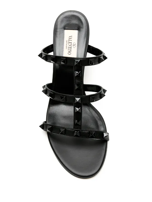 Black rockstud sandals hotsell