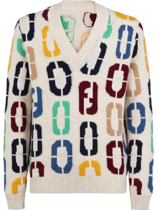 fendi multicolour fabric jumper