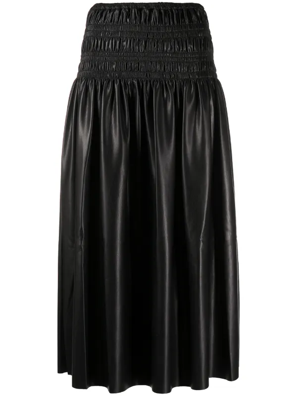 smocked waist midi skirt