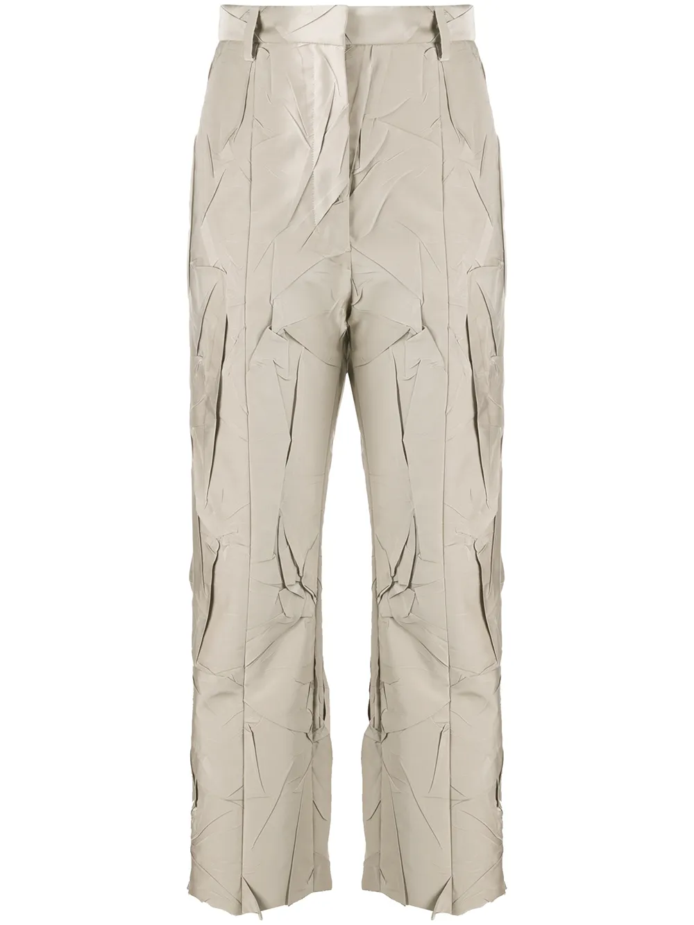 фото Mm6 maison margiela укороченные брюки с жатым эффектом