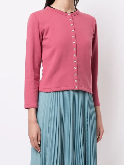 AgnÃ¨s b. pink Le petite snap cardigan for women | ED17M001 at Farfetch.com