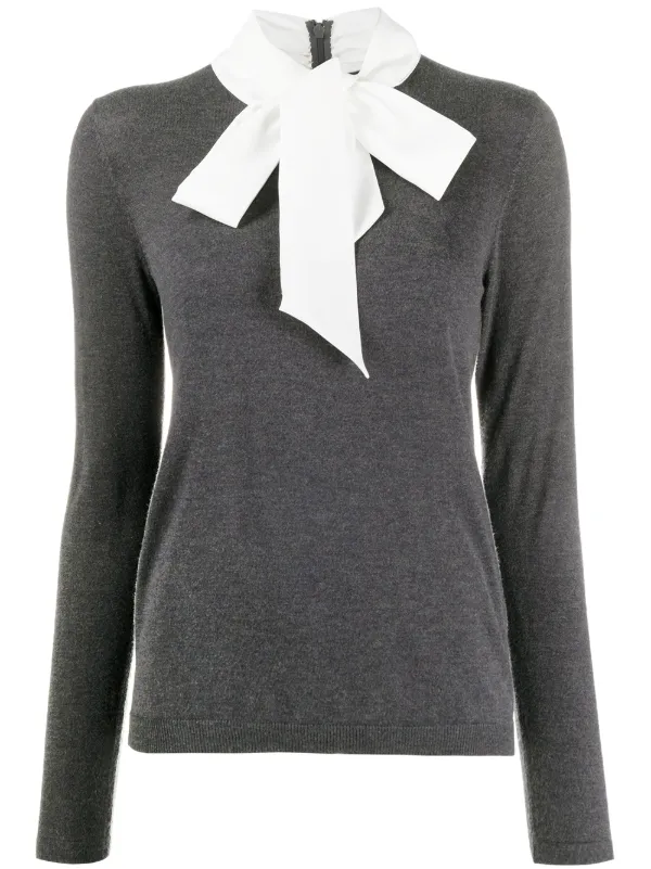 Shop Steffen Schraut Pussy Bow Fine Knit Jumper With Express Delivery Farfetch