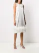 Gianluca Capannolo feather-trimmed satin dress