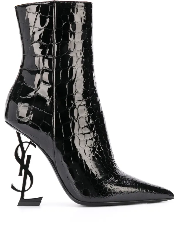 saint laurent patent leather boots