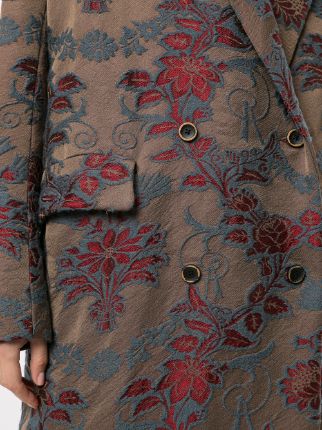 floral jacquard double breasted coat展示图