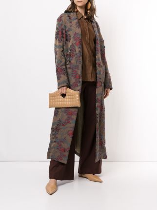 floral jacquard double breasted coat展示图