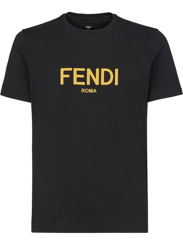 fendi logo print t shirt