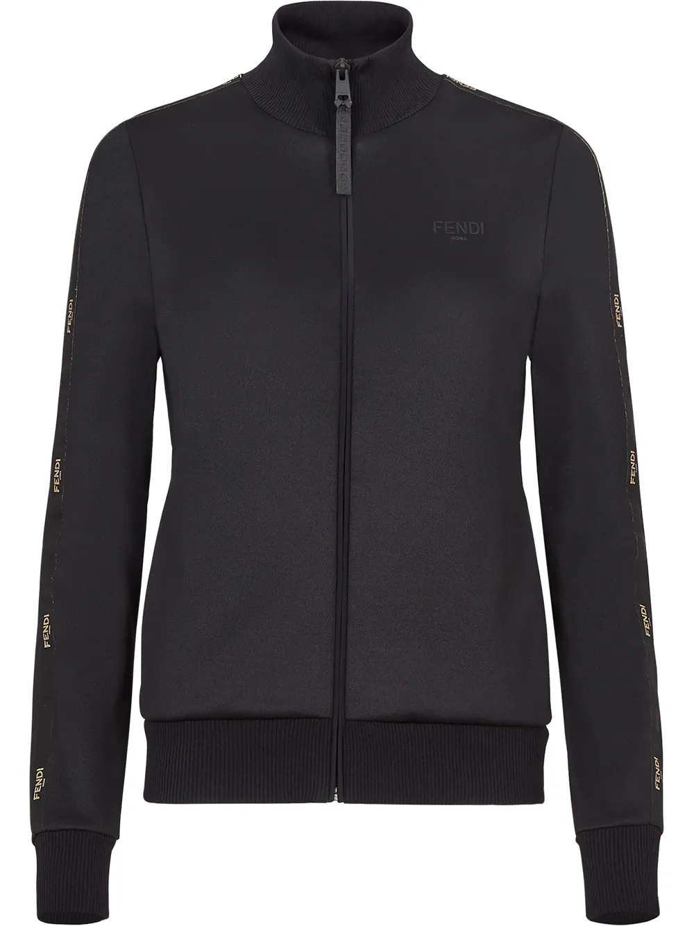 

Fendi logo stripe zipped jacket - Black