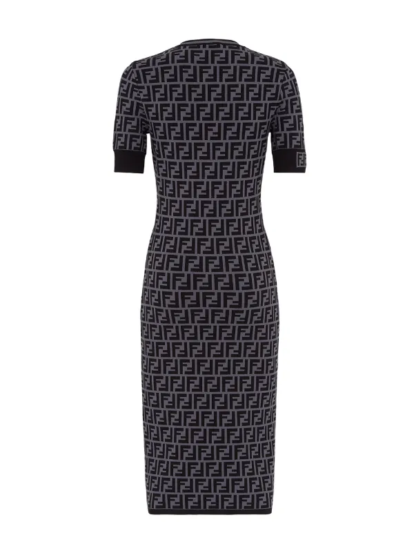 Fendi FF Motif Fitted Dress - Farfetch