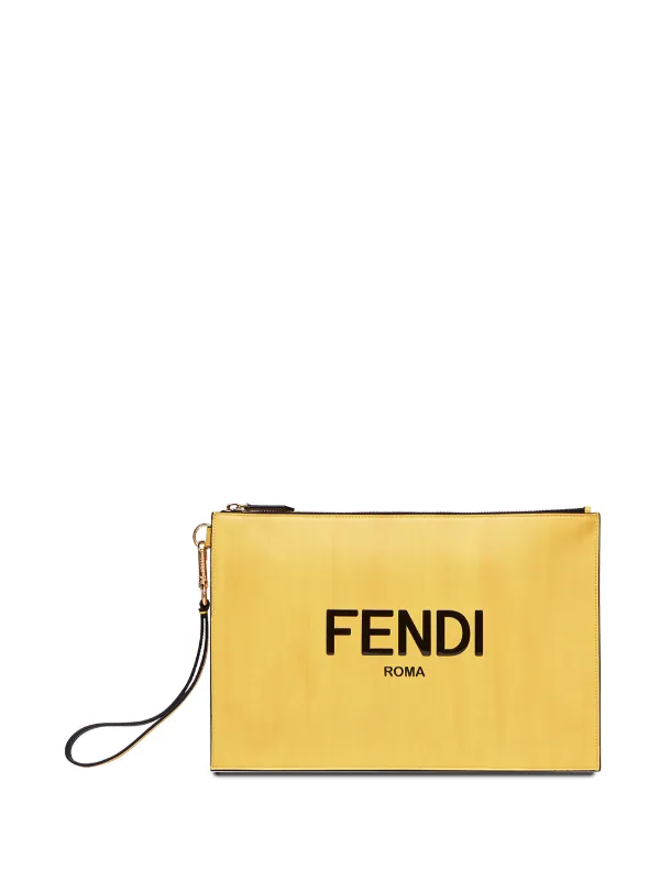 fendi logo clutch