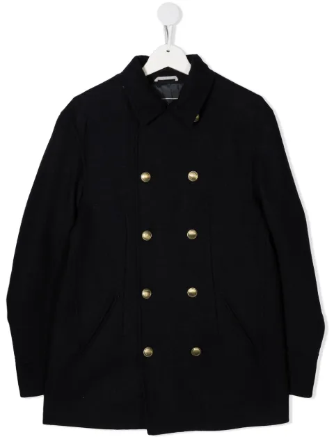 Brunello Cucinelli Kids معطف قصير بصفي أزرار