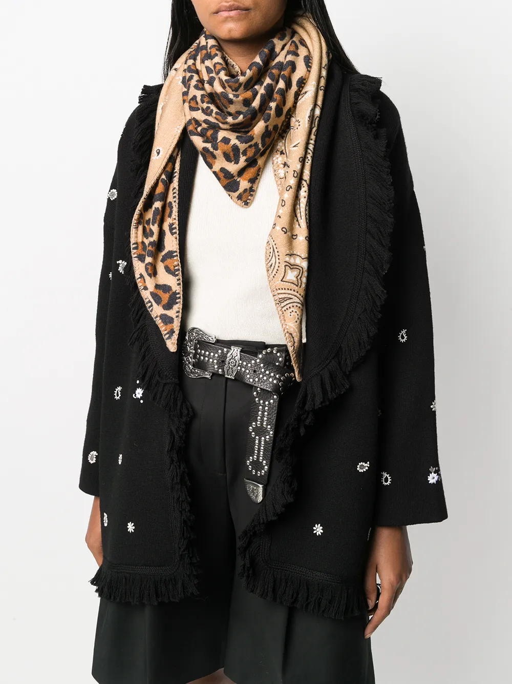 фото Alanui multi-print wool scarf