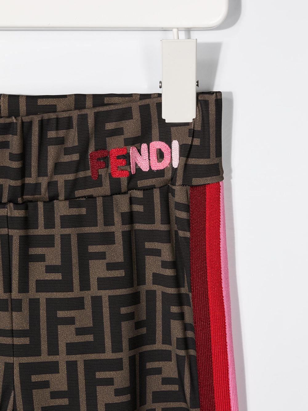 Shop Fendi Zucca-print Leggings In Brown