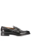 Doucal's monk strap leather shoes - Black