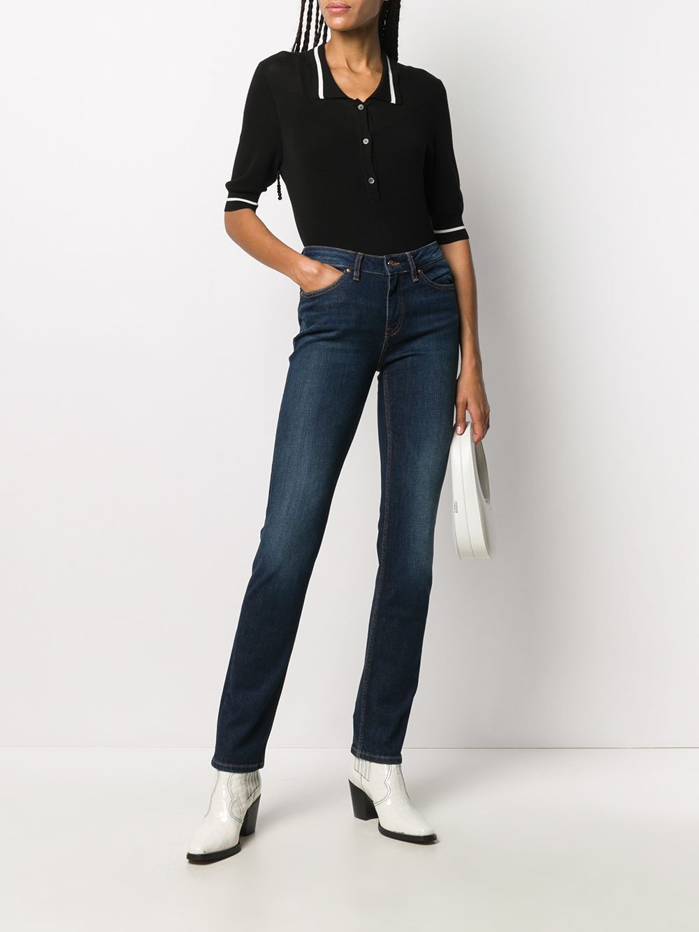 Shop Tommy Hilfiger High-rise Slim-fit Jeans In Blue