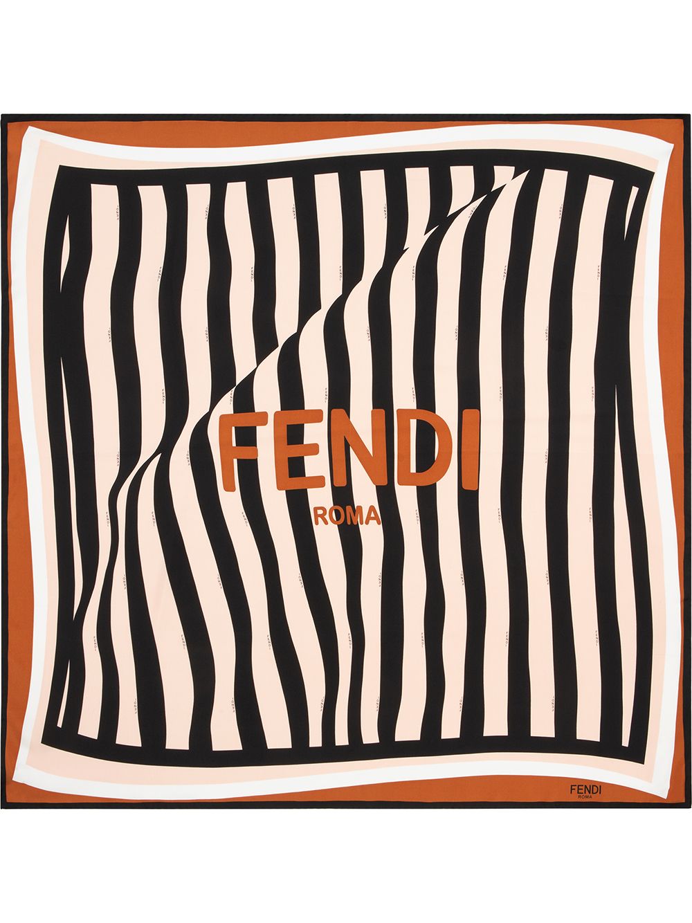 Shop Fendi Logo Print Silk Scarf In Pink