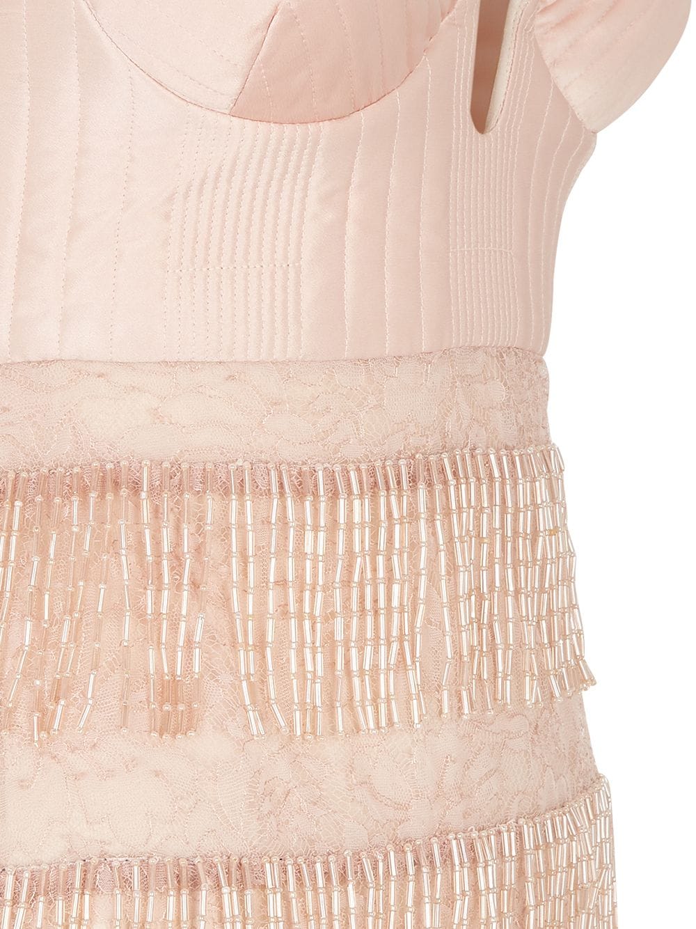 Shop Fendi Bead Embellished Silk Dress In Pink