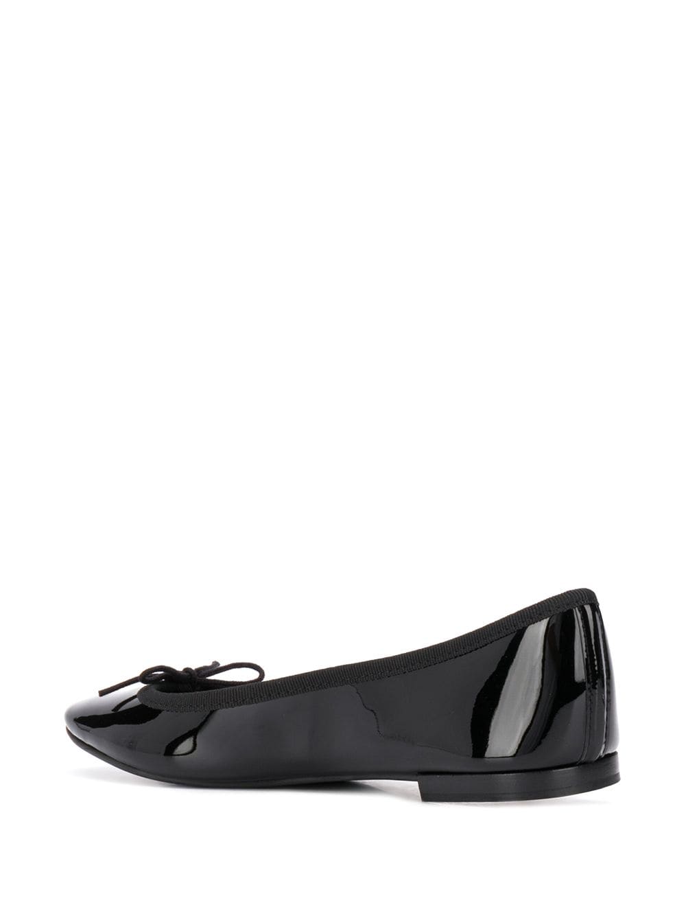 Shop Repetto Bow Detail Patent Ballerina Shoes In Black