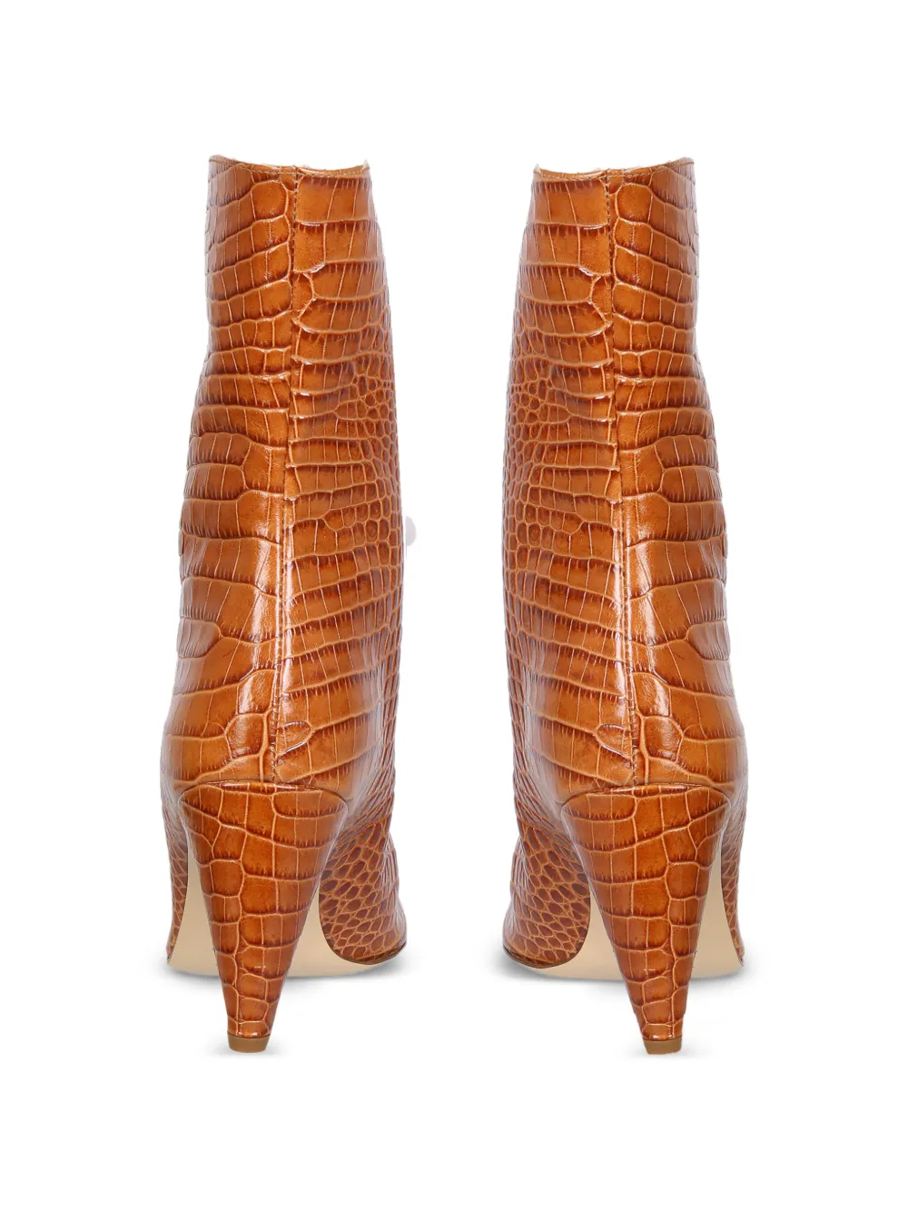 GIABORGHINI crocodile-embossed heeled ankle boots Bruin