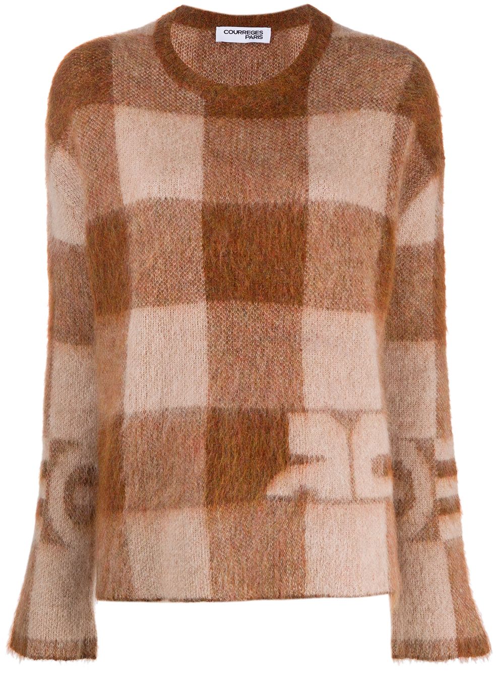 фото Courrèges logo plaid jumper