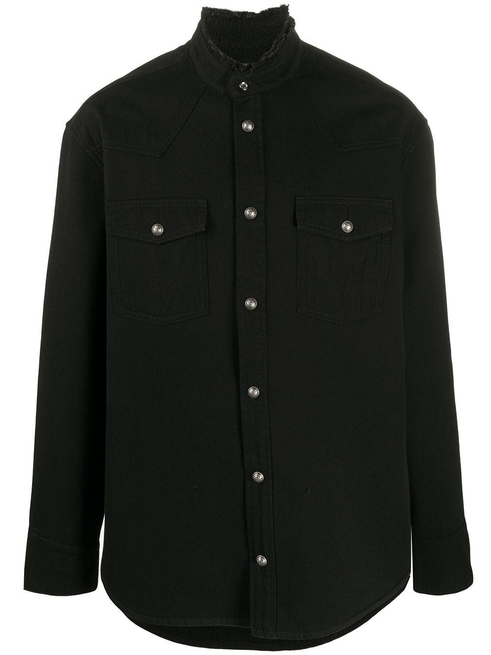 фото Balmain джинсовая куртка-рубашка с логотипом