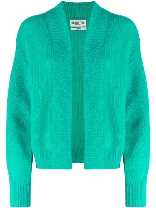 ribbed open front cardigan