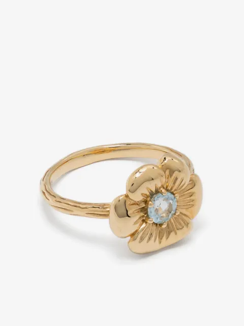 Aurelie Bidermann 18kt yellow gold topaz Bouquet ring 