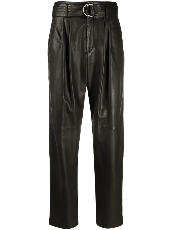 Leather belted trousers Clearance