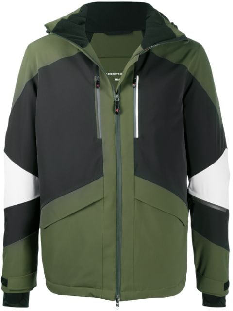 Perfect Moment colour-block panelled hooded jacket