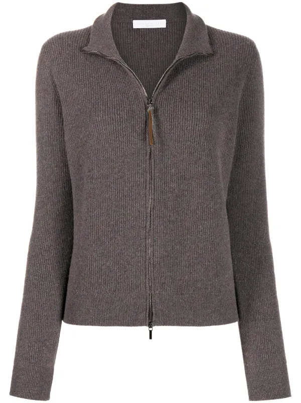 white double zip cardigan