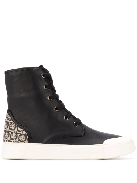 Ferragamo botines con talón en contraste
