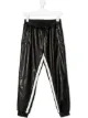 Image 1 of Ermanno Scervino Junior stripe-side wet-look track pants