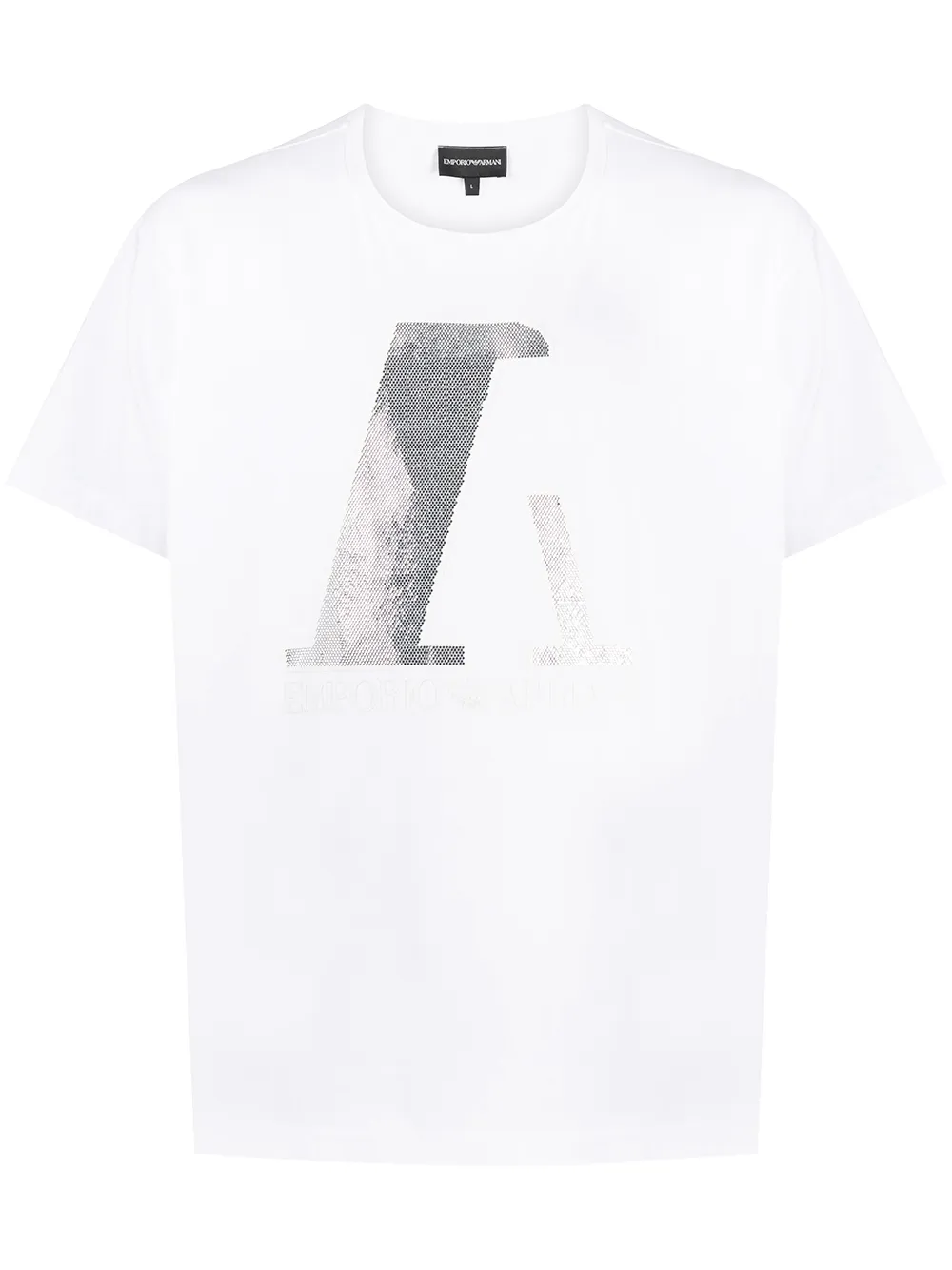 Emporio Armani playera con logo y detalles - Blanco