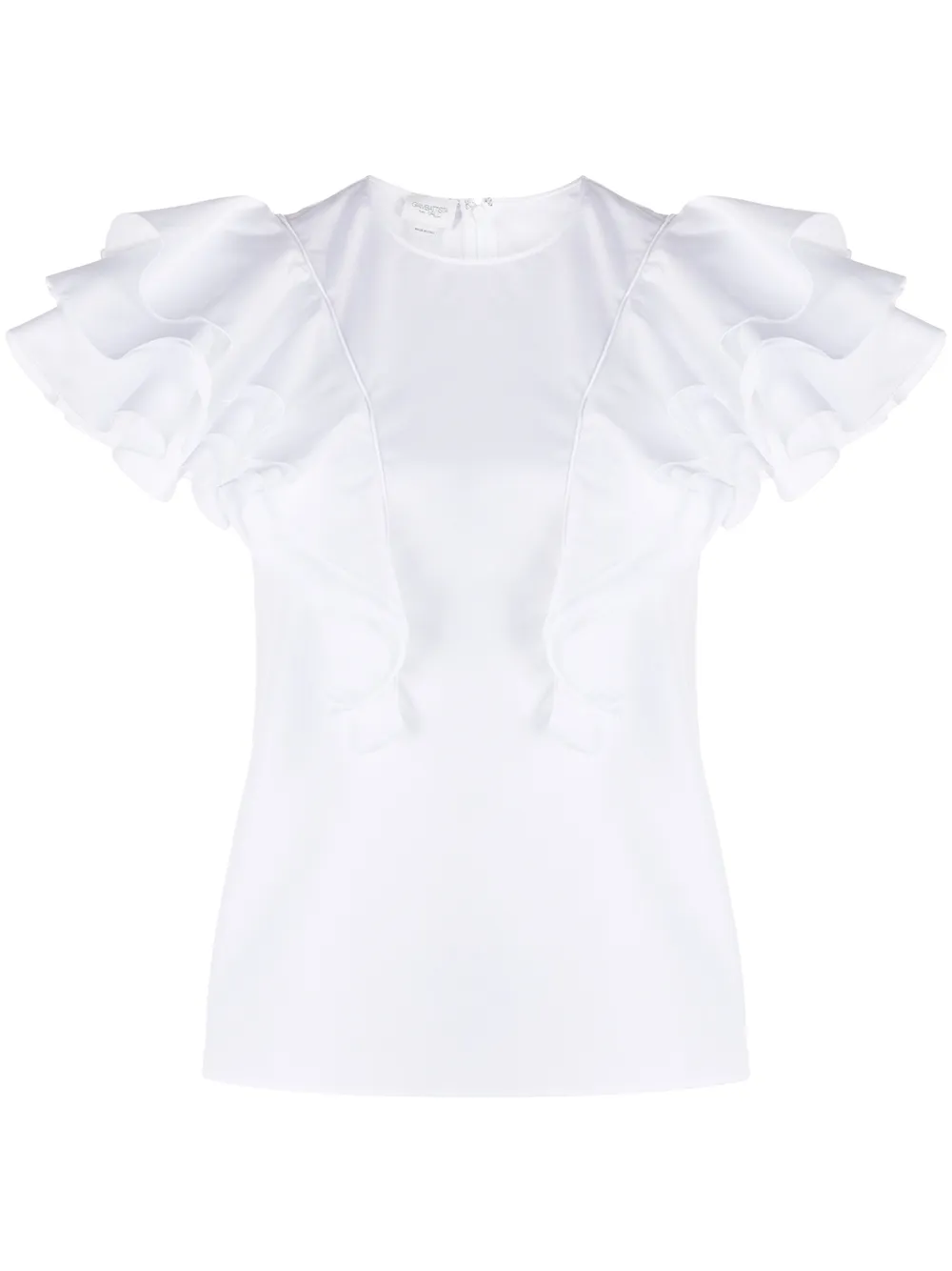 blouse volantée à manches courtes