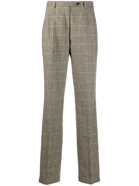 Massimo Alba high-waisted houudstooth trousers