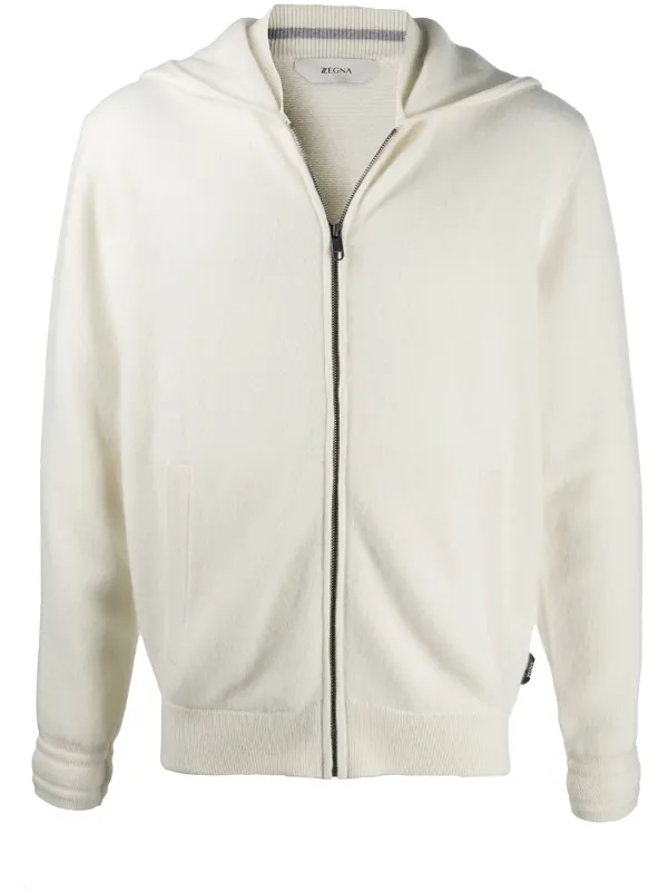 white cashmere hoodie