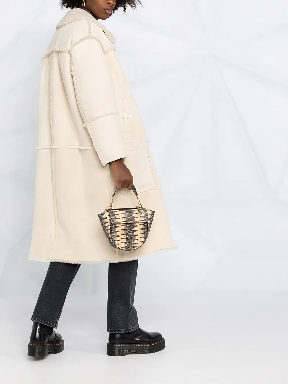CLOSED LEATHER SHEARLING COAT